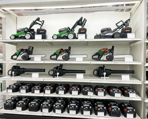 Dealer retail garden tool wall