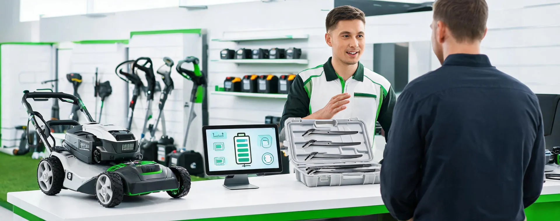 Ego service counter with mower battery diagnostics